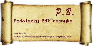 Podolszky Bársonyka névjegykártya